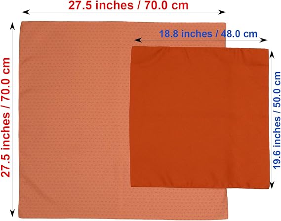 COTONOHA Kyoto Saibi Kimono Style Furoshiki & Small Furoshiki Set -Japanese wrapping cloth- For Gift Bag (Double-Sided Dyeing Vermilion)