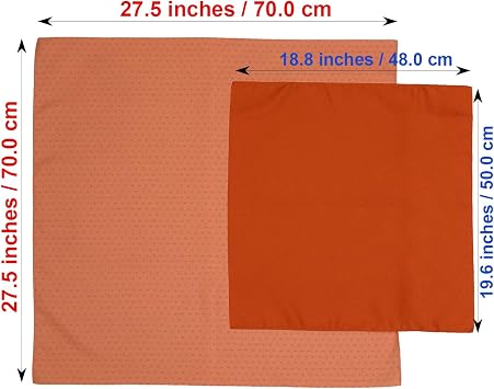 COTONOHA Kyoto Saibi Kimono Style Furoshiki & Small Furoshiki Set -Japanese wrapping cloth- For Gift Bag (Double-Sided Dyeing Vermilion)
