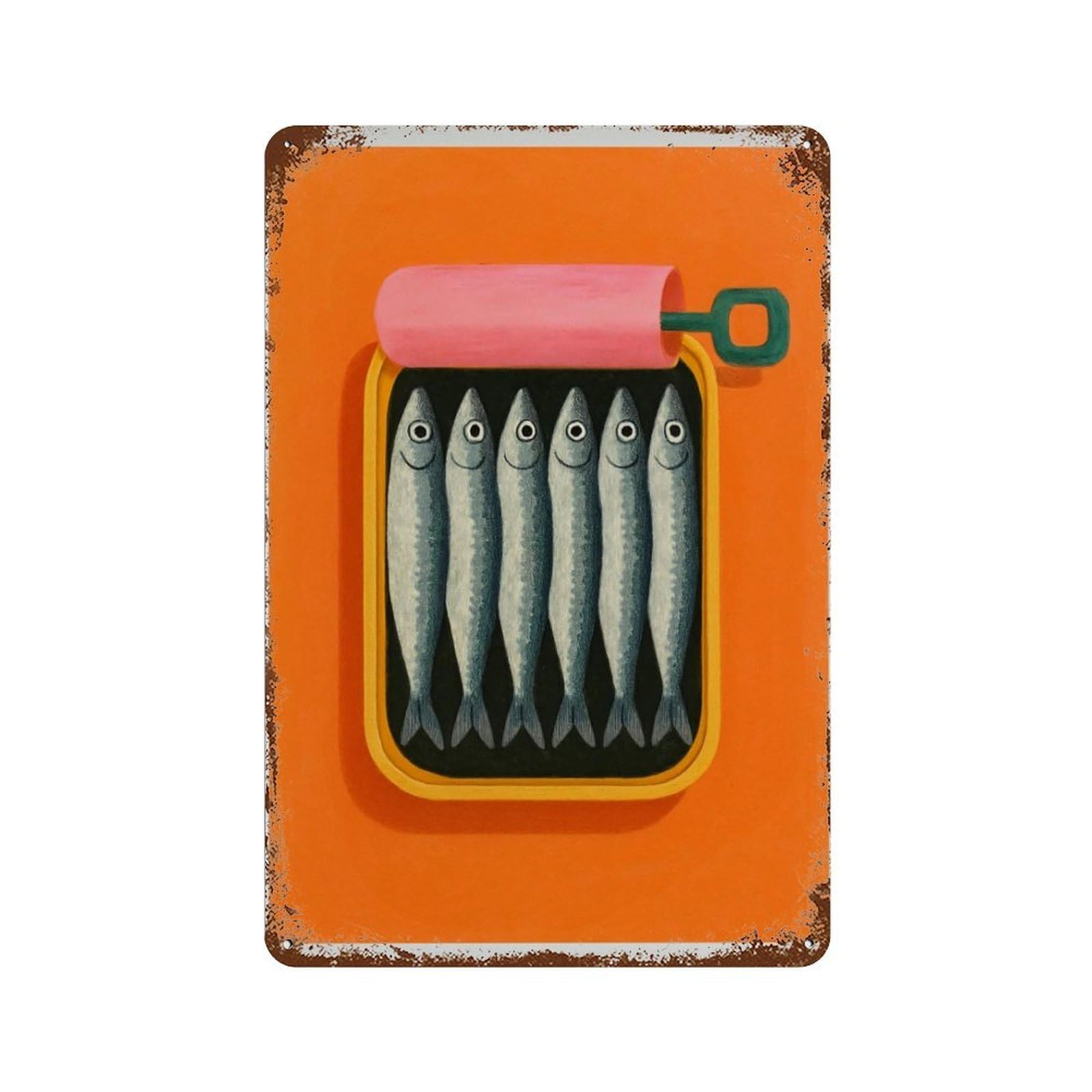 xiaoxiaoshen Sardines Tin ， Retro Kitchen Wall Decor Art Metal Tin Poster Modern Home Decor Art Home Bar Shop Decorations Vintage Sign 30x20cm