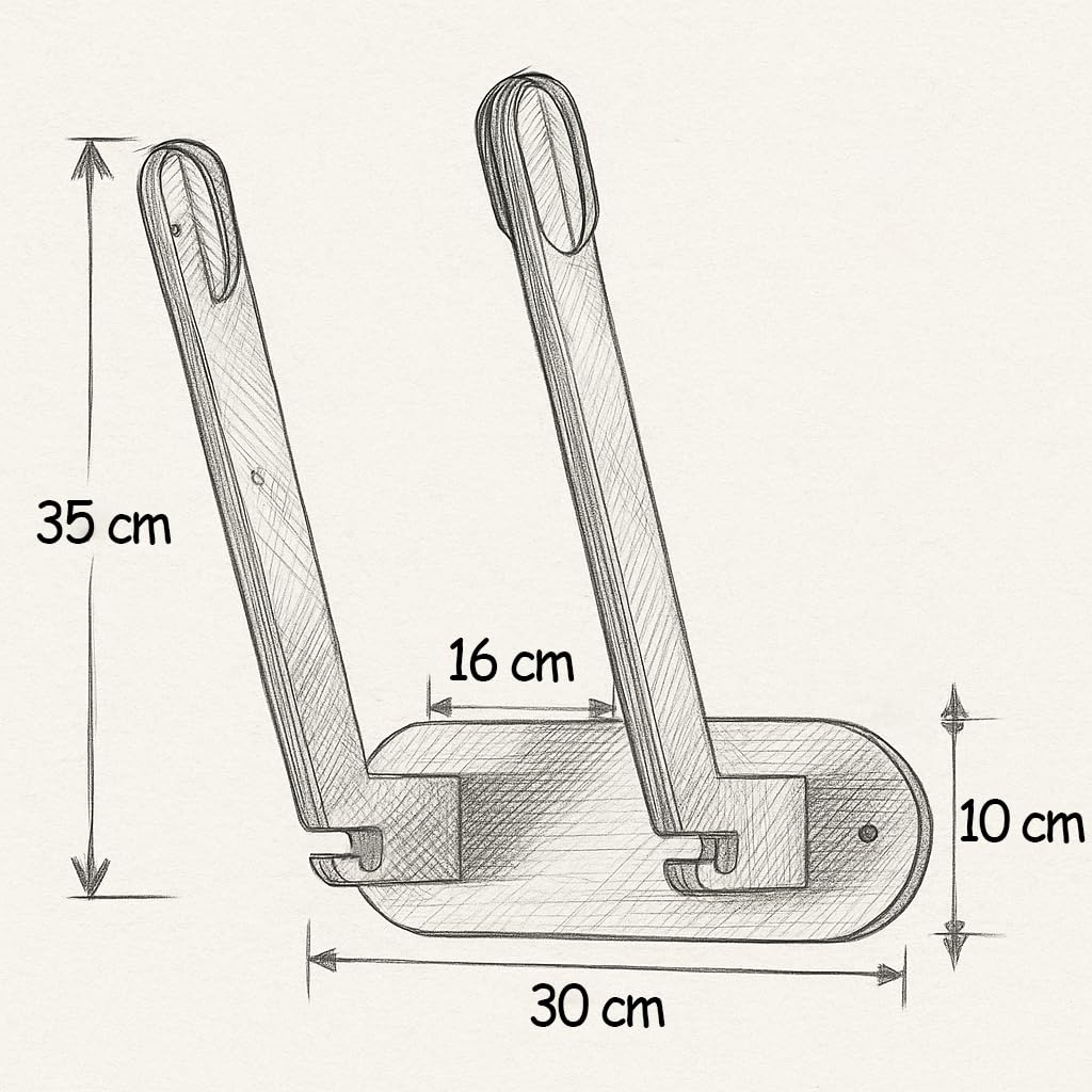 John Paddle Wandhalterung für Skischuhe & Snowboardboots – aus Birkensperrholz – nachhaltiger Holzhalter mit Haken für Helm und Skiausrüstung (1 Paar Schuhe)