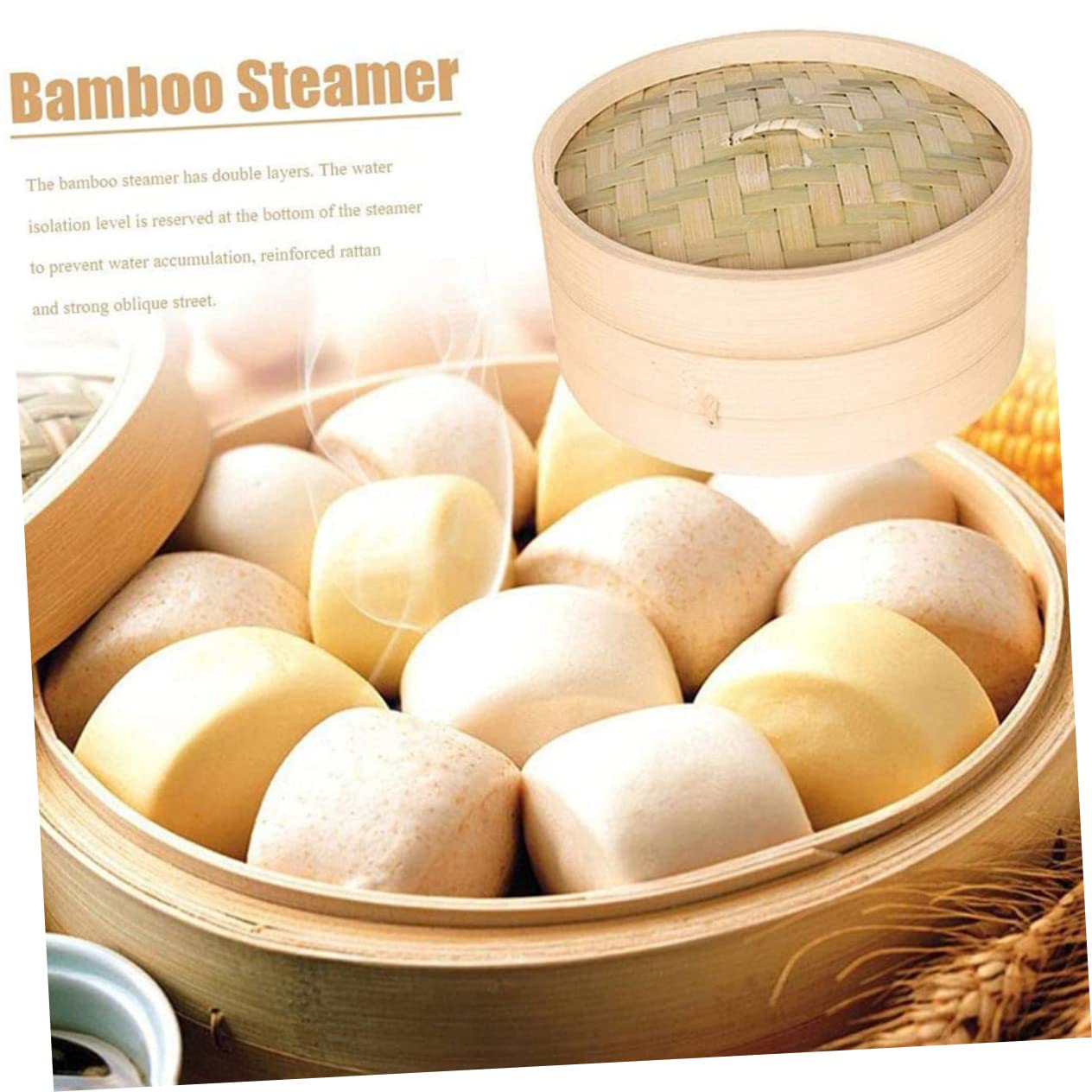 Alipis 1Set Basket with Cover Reusable Dumpling for Cooking Buns Vegetables and Desserts Practical Kitchen Essential