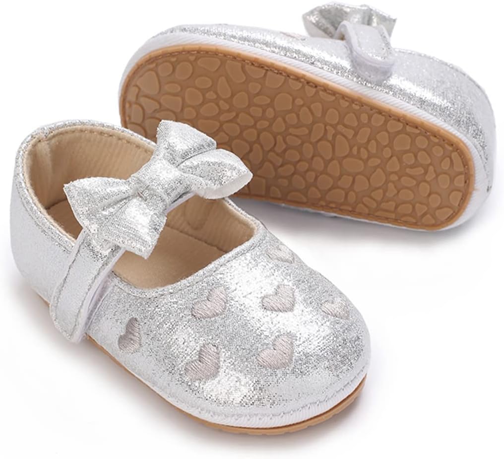 LAFEGEN Baby Girls Mary Jane Flats with Bownot Non Slip Soft Sole PU Leather Newborn Infant Toddler First Walker Cirb Dress Shoes - Image 3