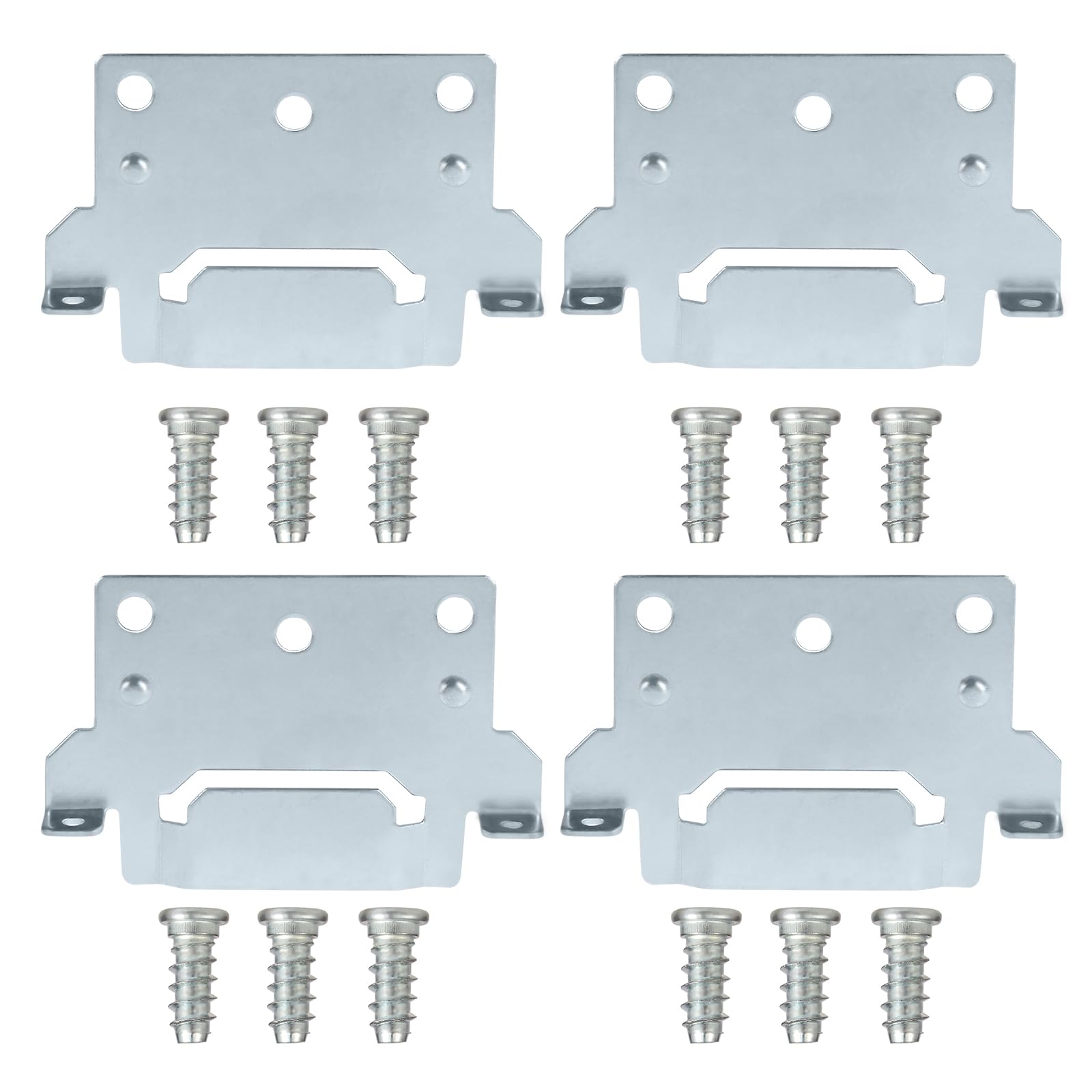 116791 Mounting Plates Bed Frame Brackets and 105307 Screws Replacement for IKEA Bed Frame Part Compatible Hemnes Malm Brimnes (4 Mounting Plate and 12 Screws)