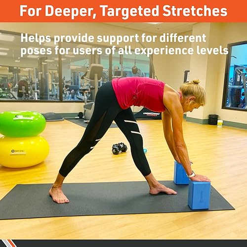 Miniatura 3 de Body Sport - Bloque de yoga de espuma de alta densidad (paquete de 2) para el hogar y el gimnasio, equipo de ejercicio para estabilidad y