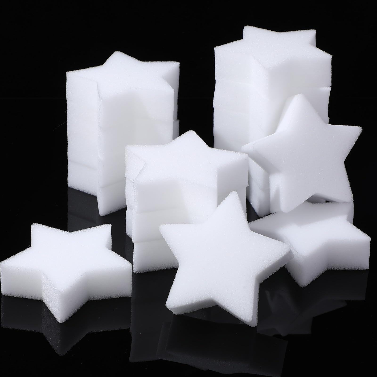 Boao 16 Pcs Oil Absorbing Sponge for Hot Tub Pool,Star,White
