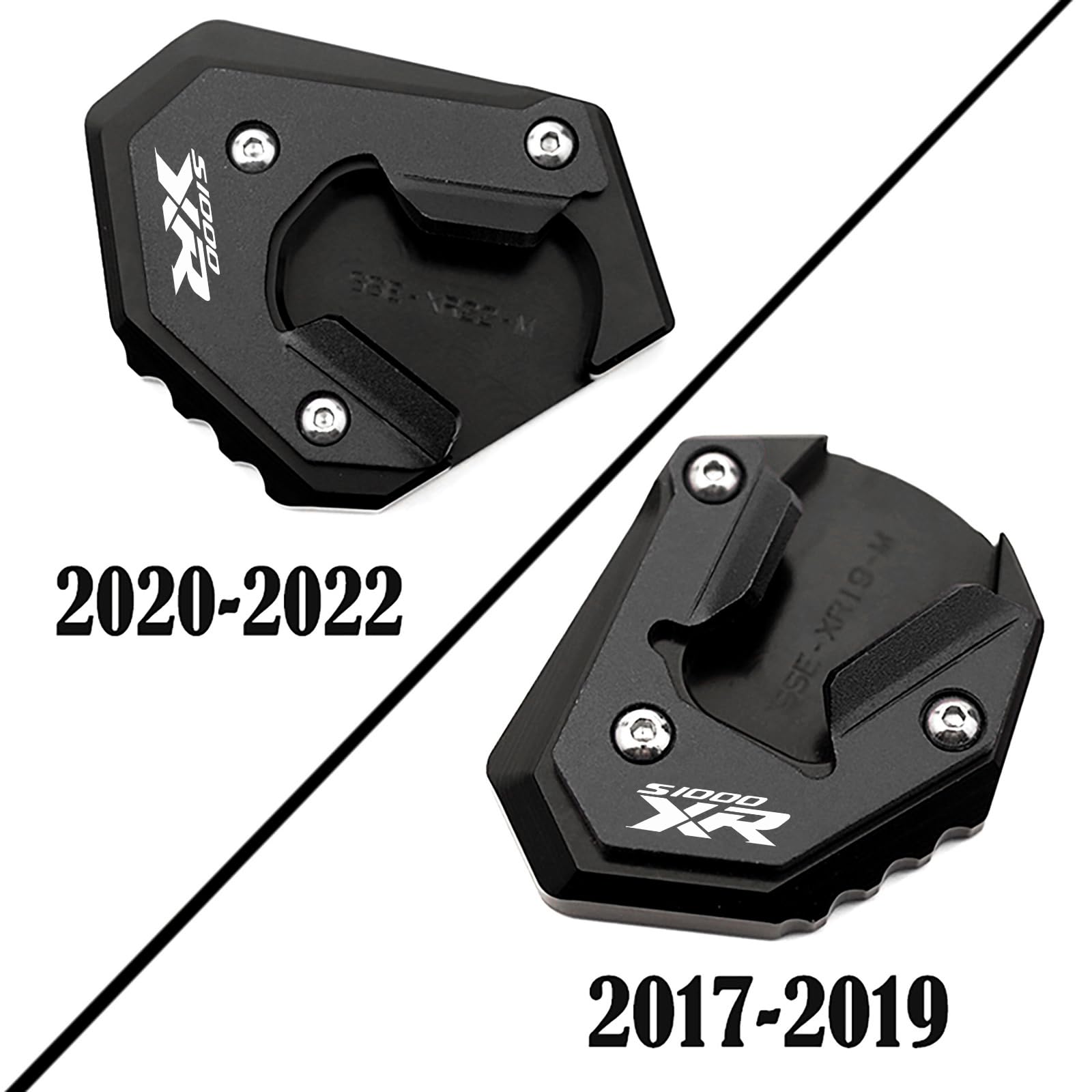Accesorios de motocicleta para S1000XR S1000 XR 2014 2015 2016 2017 2018 Placa caballete de extensión de soporte lateral (negro, 2017-19)