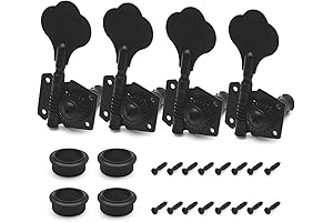 4R Opened Style Electric Bass Guitar Tuning Pegs for Precision P BassReplacement (Black)