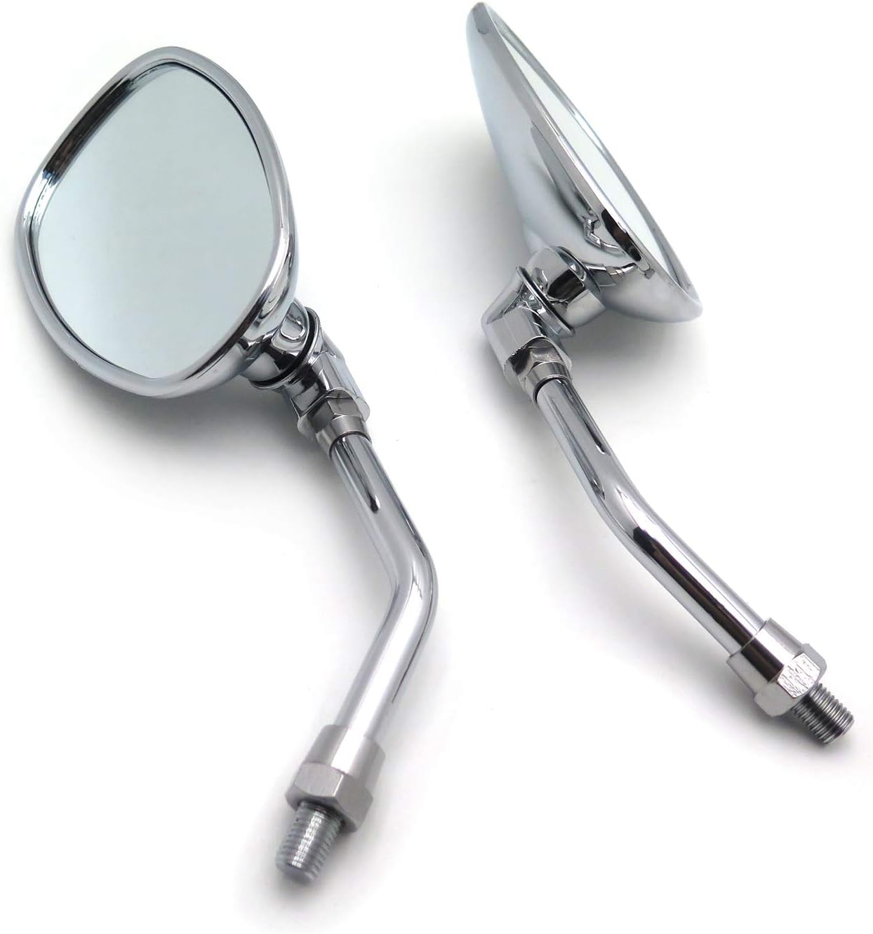 Pepper Scott Motorcycle Chrome Custom Rearview Side Mirrors 10mm Adapter Mount for Honda Shadow Rebel 250 Nighthawk Vt Vtx 1300 1800 Cb 500 550 600 650 750 900 1000 Cruiser