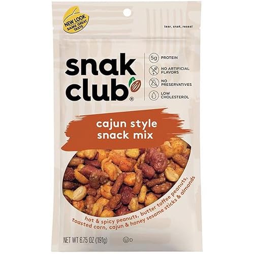 Snak Club All Natural Cajun Style Snack Mix, 6.75-Ounce Resealable
