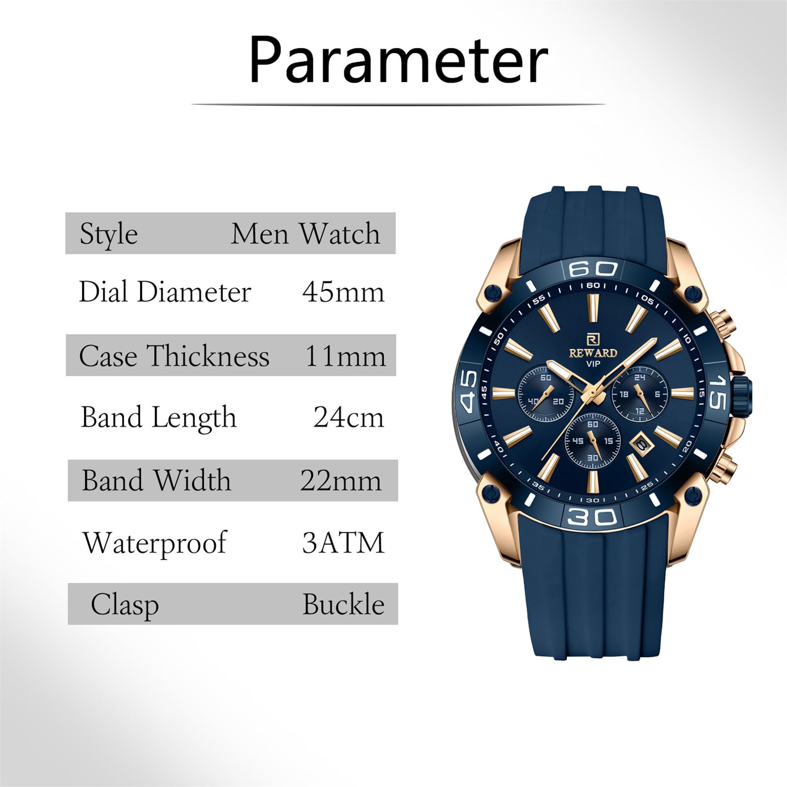 FORSINING Orologio da uomo alla moda, casual, analogico, al quarzo, per uomo, cinturino in silicone, cronografo, orologio sportivo, luminoso, impermeabile