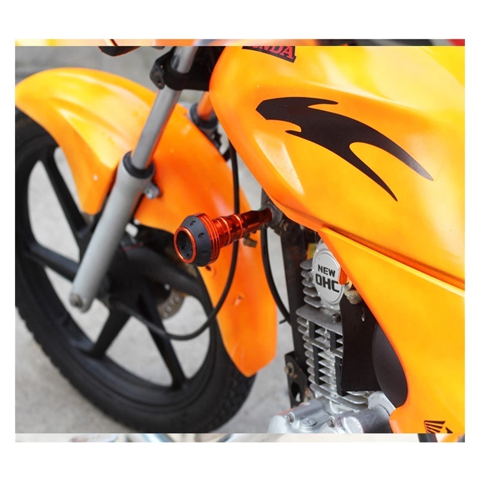 CNC Aleación De Aluminio Motocicleta Marco Slider Protectores Pad Protectores Deslizadores Anti-Caída De Marco (Color : Naranja)