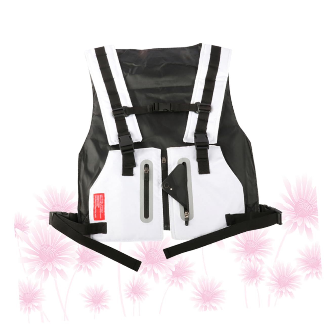 UKCOCO Gilet Réfléchissant Multifonction Blanc en Tissu pour Homme