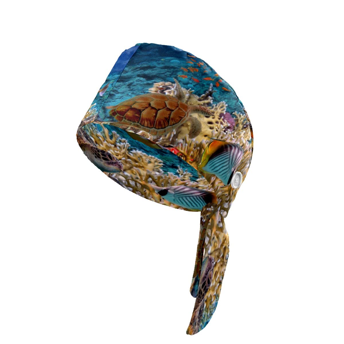 BUJIKOGEGourd-Shaped Working Caps with Upgrade Sweatband Adjustable Hats Working Cap with Button Halloween Cat Face Head Cover