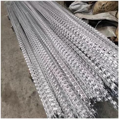 10pcs Stainless Steel Barbed Wire Razor Ribbon for Garden, Farm, Backyard Fencing - Durable Straight Razor Wire for Security & Protection