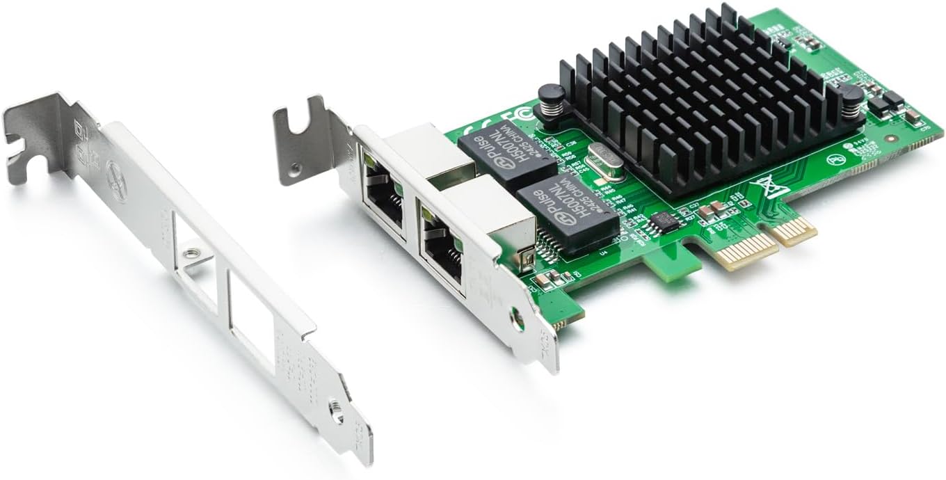 10Gtek Intel 82576 Chip Gigabit Ethernet Converged Network Adapter(NIC), Dual RJ45 Copper Ports, PCI Express 2.0 X1, Same as E1G42ET