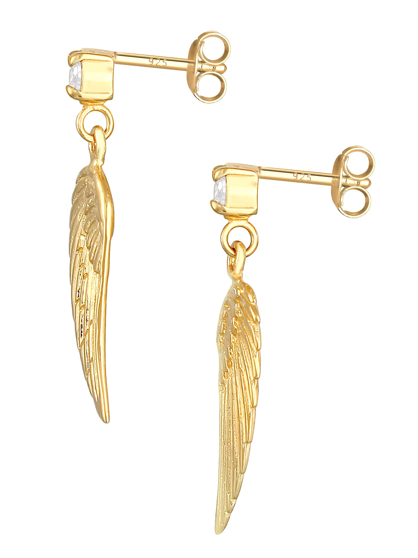 Nenalina Ohrringe Silber 925 Damen Ohrhänger mit Flügel und Zirkonia