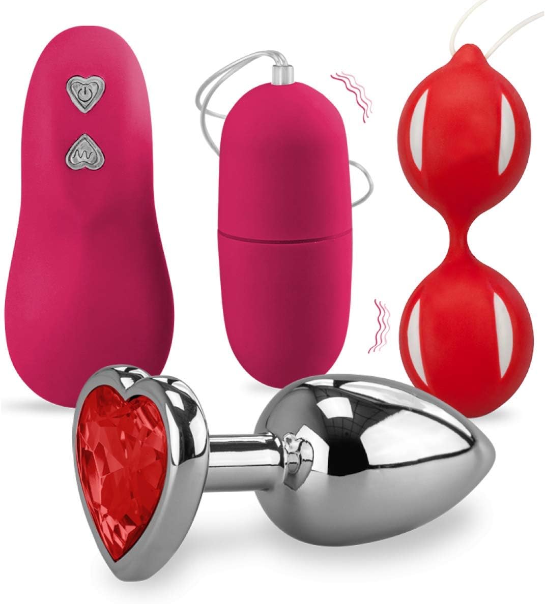 Love and Vibes – Juego de juguetes con huevo vibrador, rosa y ...