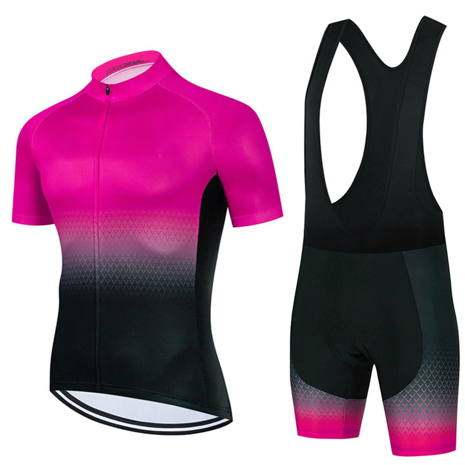 Vêtements Cyclisme Pro Homme Tenue Cycliste Manche Courte, Été Jerseys VTT et Cuissard à Bretelle avec 9D Coussin Gel, Cycling Route Respirant Séchage Rapide