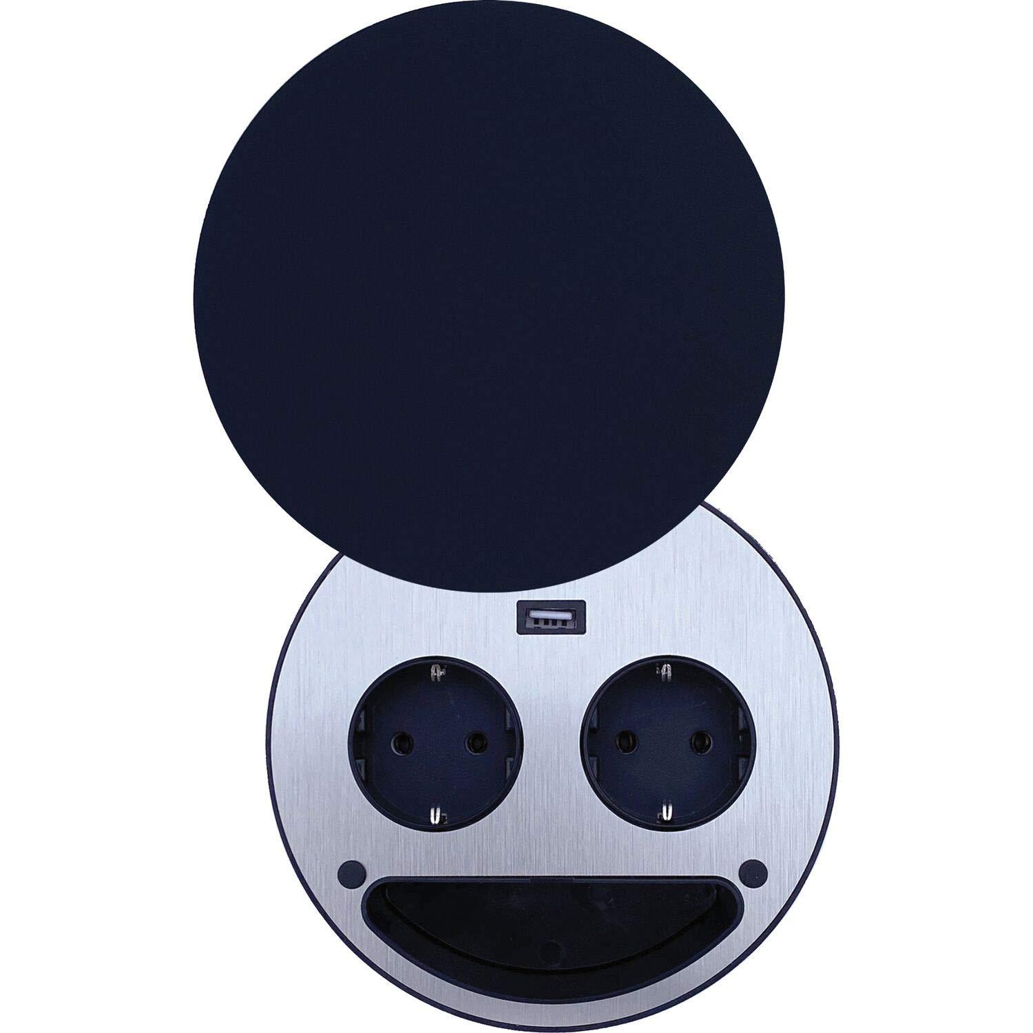 Toma de corriente Smile Schuko, cargador USB, color negro