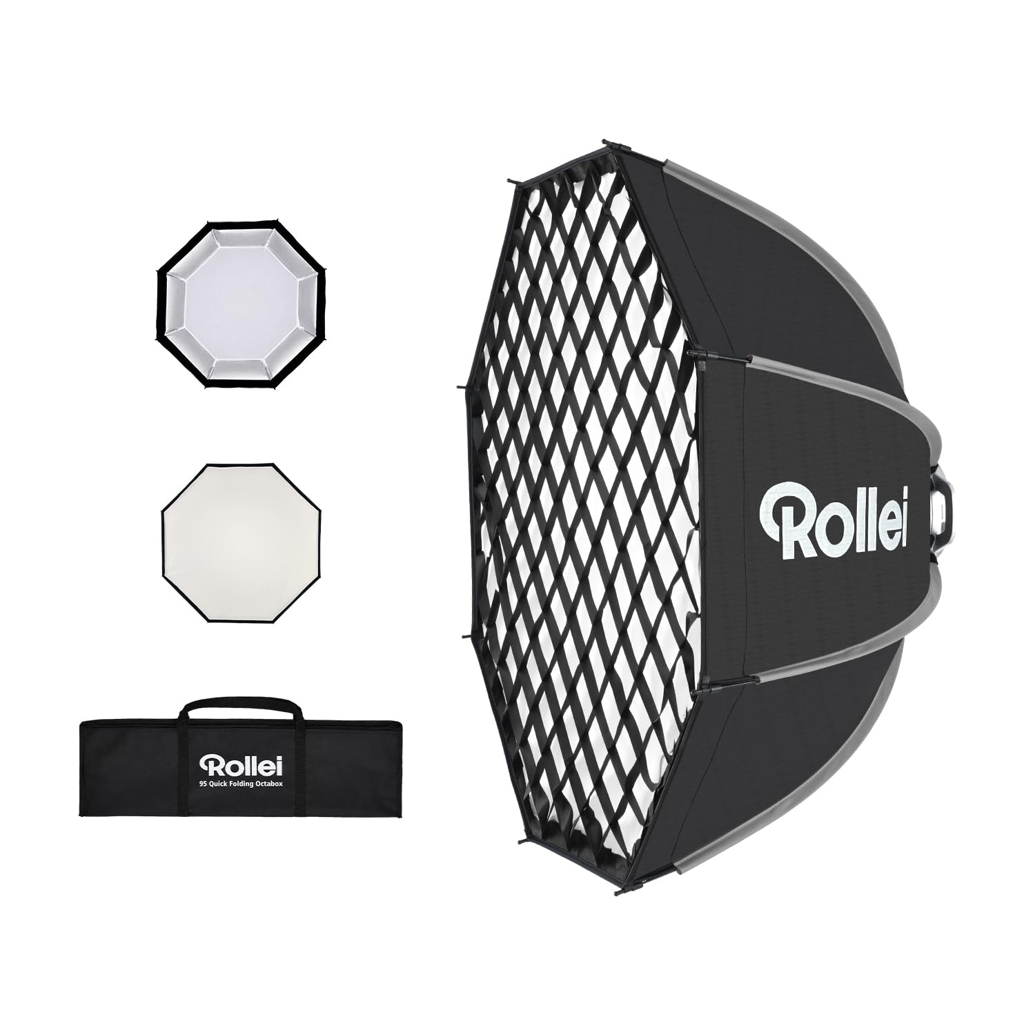 Rollei Quick Fold Octabox Softbox 95cm Diametro con Griglia/Diffusore/Borsa
