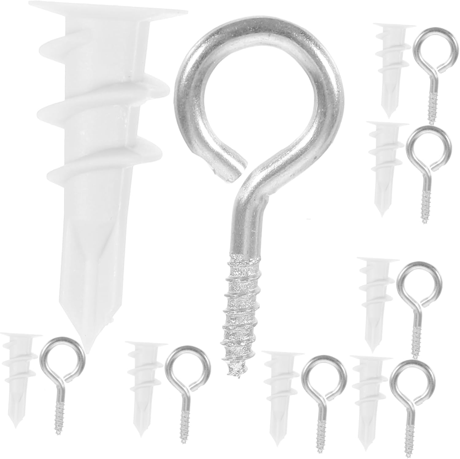 GLEAVI 20 Sets Drywall Expansion Screws Screw Anchors Hook and Eye