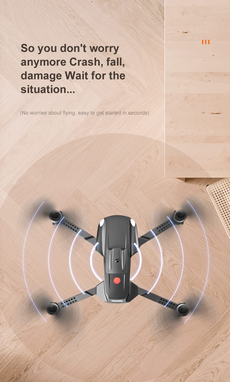 360-stopniowa kamera lotnicza z dronem do unikania przeszkód, podwójny aparat o wysokiej rozdzielczości 4K, zdalnie sterowany dron na podczerwień, quadkopter do unikania przeszkód (Color : 2,