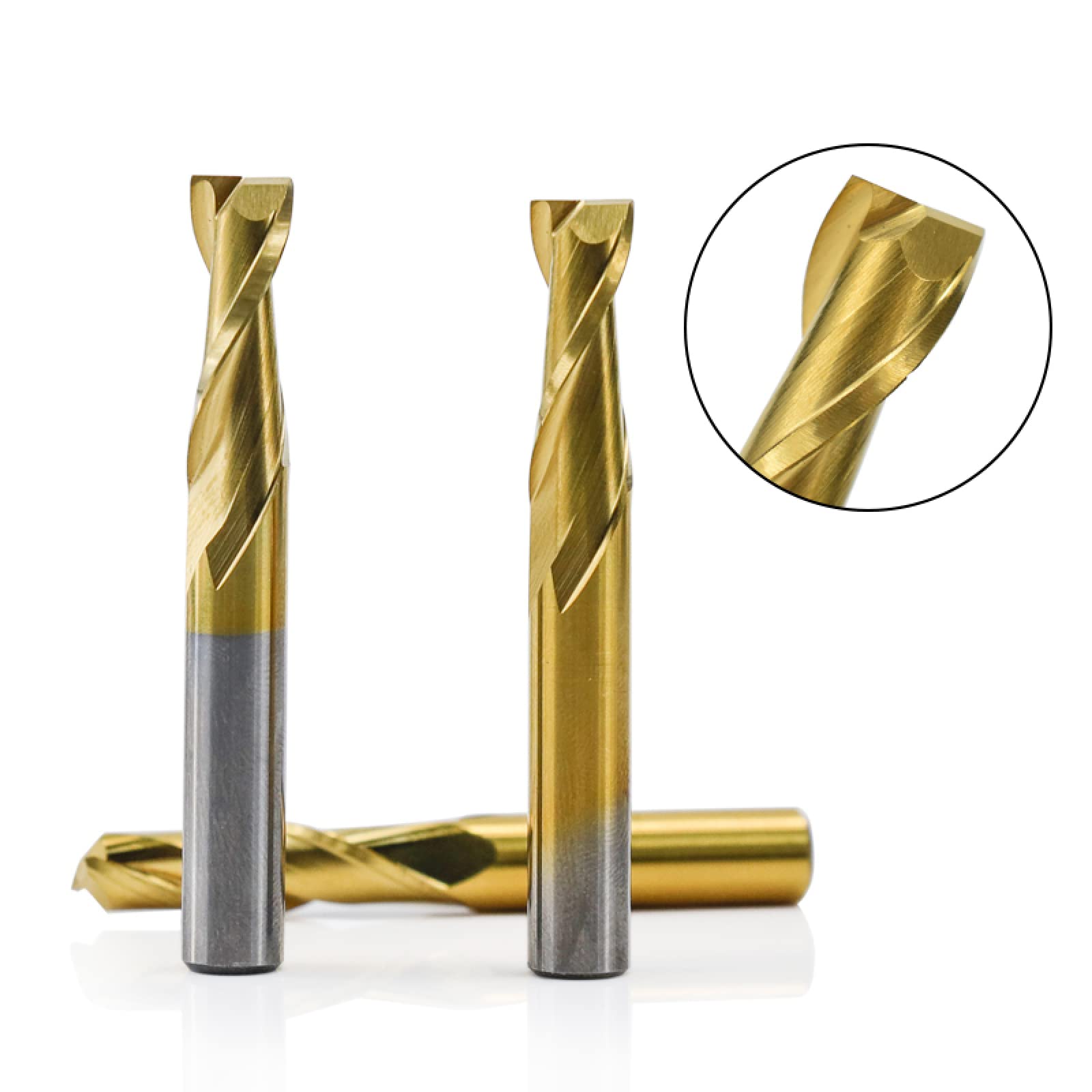 Latinaric 6 Pezzi CNC Gambo Dritto Frese Con Per Taglio Acciaio, 1mm 1.5mm 2mm 2 - Foto 10