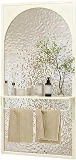 Tempered Glass Room Divider, Translucent Partition Panel with Metal Fram...