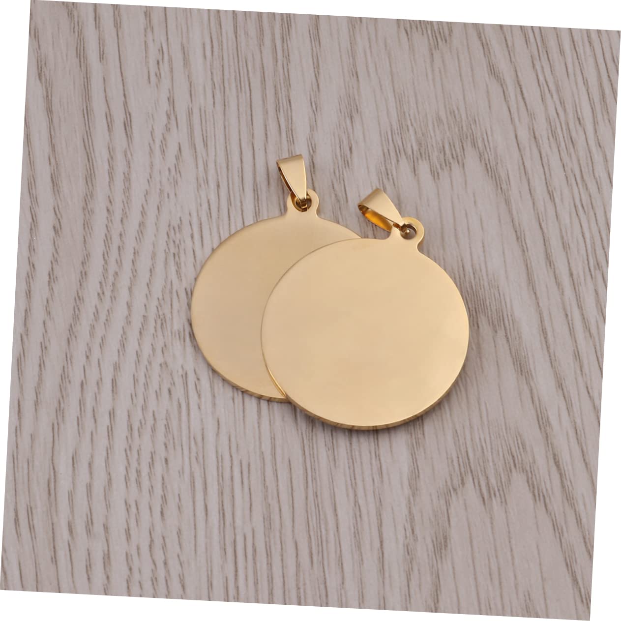 BESPORTBLE 2pcs Pet Id Tags 25mm Gold for Dog Cat Accessories Lost Tag Scratch Resistance