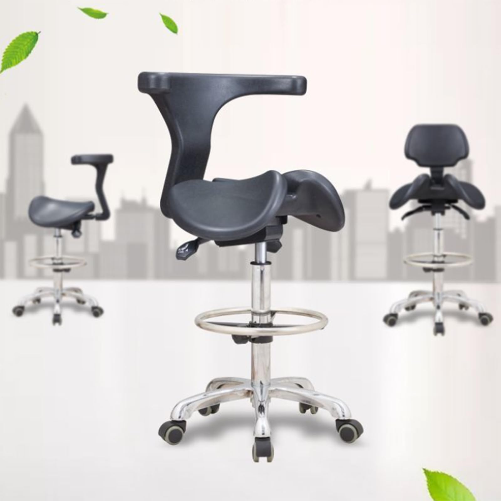 Silla de Dentista SFKLYU con Sillín Ergonómico, Taburete Ajustable con Elevación Hidráulica, A3