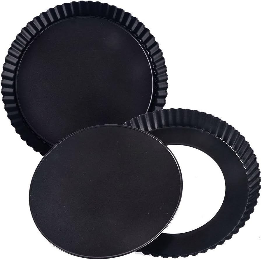 Alotpower Tart Pan,2 Pack 9 Inch NonStick with Removable Loose Bottom Tart Pie Pan