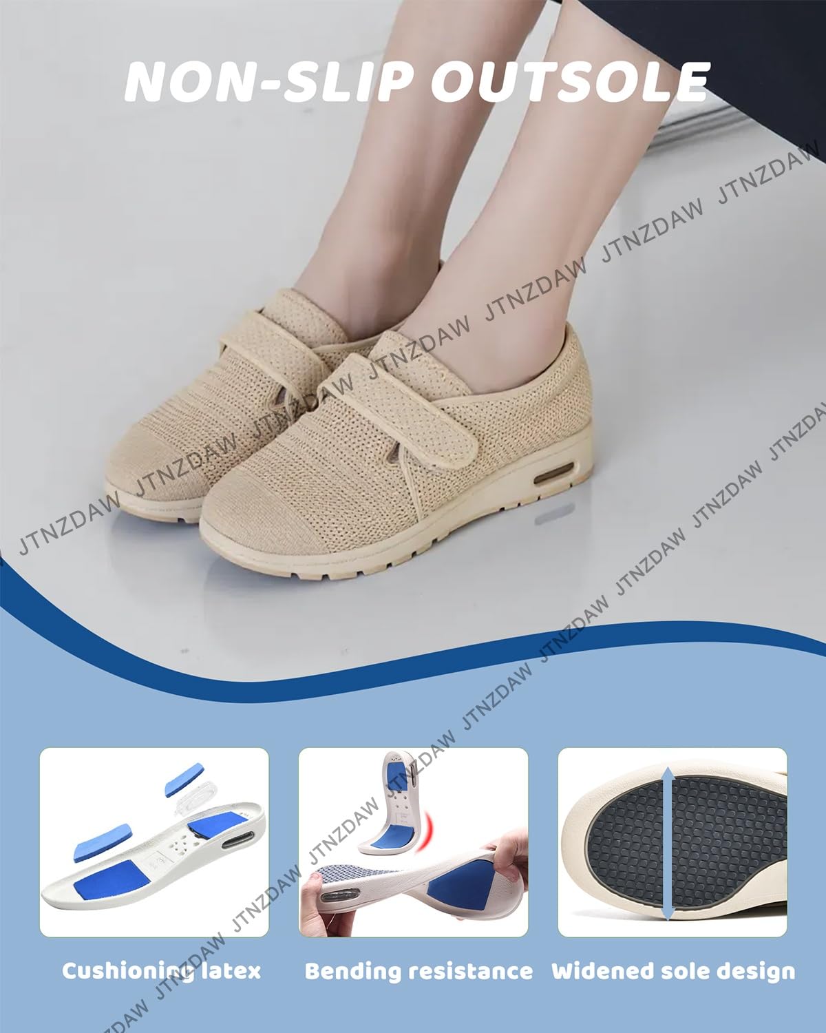 Scarpe Donna Estive. A Strappo da Ginnastica in Rete Traspirante Comode E Casual Sportive Ortopediche Piedi Gonfi
