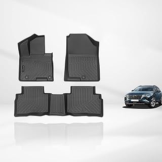 Floor Mats Custom for 2024 2023 2022 Hyundai Tucson Hybrid All Weather Protection TPE Heavy Duty Non-Slip Automotive Floor Liners Fits Front & 2nd Row Full Set Accessories, Black