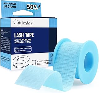 Lash Tape for Eyelash Extensions Blue Eyelash Tape for Extensions Sensitive Eyelash Extension Tape Sensitive Skin Tape for Eyelash Extensions Breathable Medical Microporous Tape(0.98in 3.9yd, 1Roll)