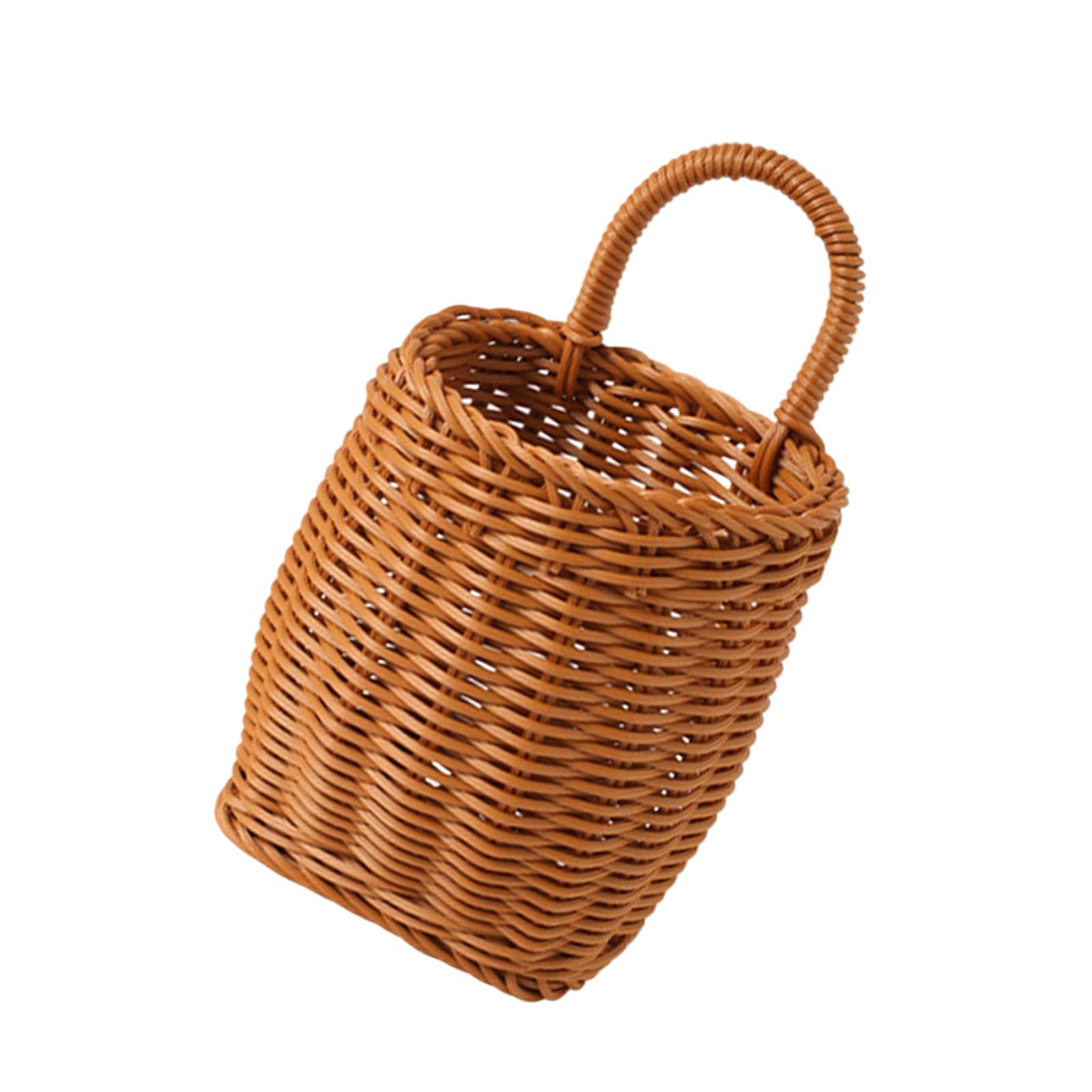 TQUXNGA Sturdy Imitation Rattan Wall Basket for Home Offices Organization and Decoration Kitchen Planner Basket