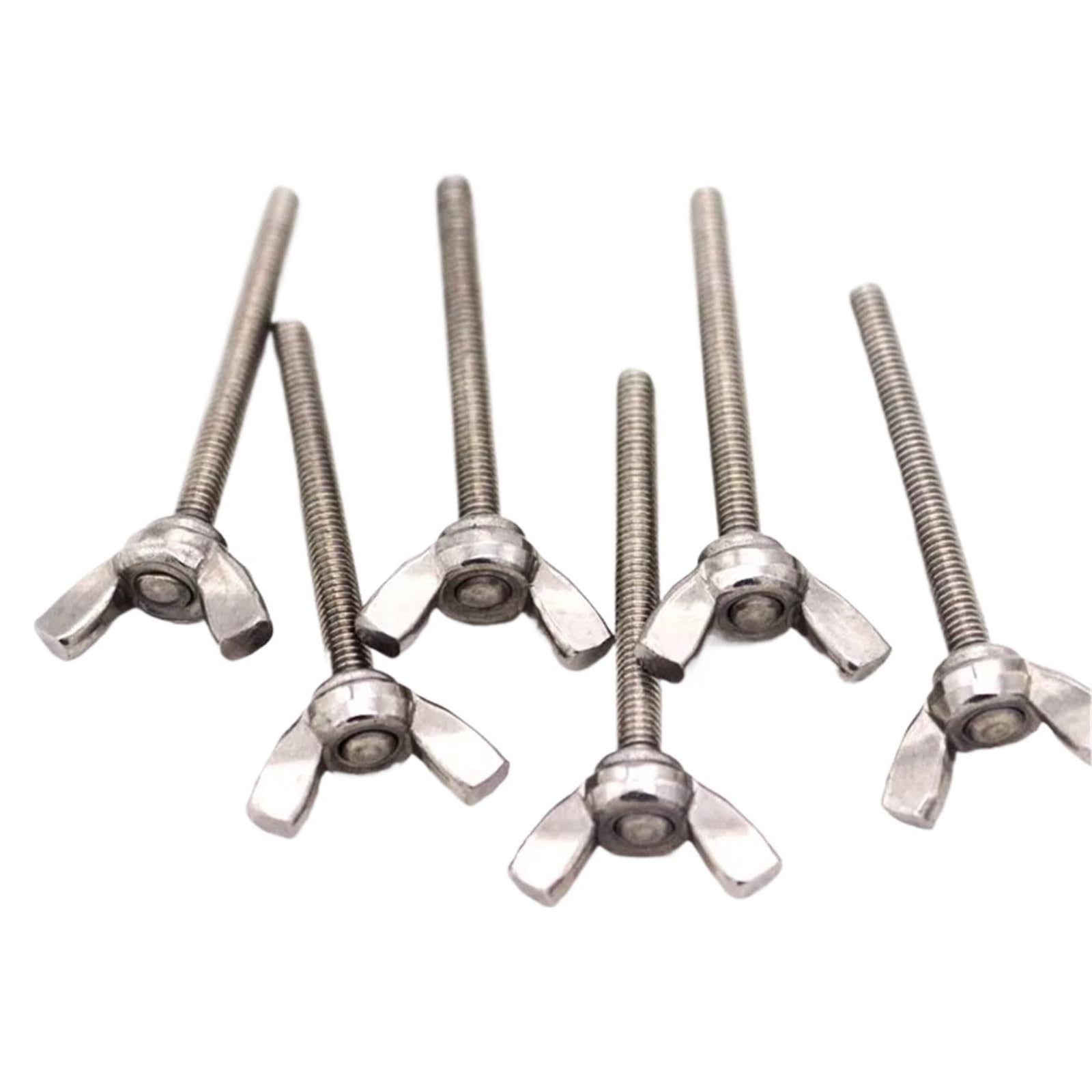 EBZFASO Wing Nuts Assortment Kit, Wing Nuts Thumb Screws 304 Stainless Steel Hand Tool-Free Bolts(16mm,5PC M5)