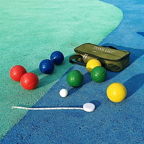 90Mm Bocce Set With Carry Bag, Batchi Ball Set Includes 8 All Weather Bocce Game Balls In 2 Or 4 Team Colors, 1 Palino. Batchi Ball Set, Bochie Ball Set, Summer Outdoor Party Game For All Age #TOP2
