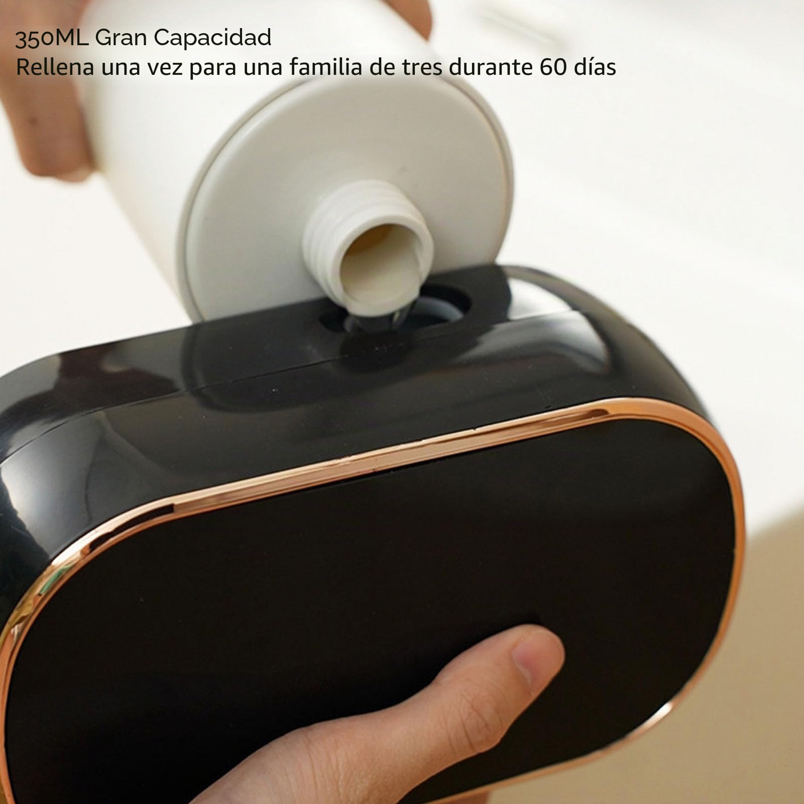 Dispensador Automático de Jabón Espumoso, Dispensador de Jabón Montado en la Pared sin con 3 Engranajes Ajustables, Dispensador de Jabón Eléctrico Recargable para Baño, Cocina,