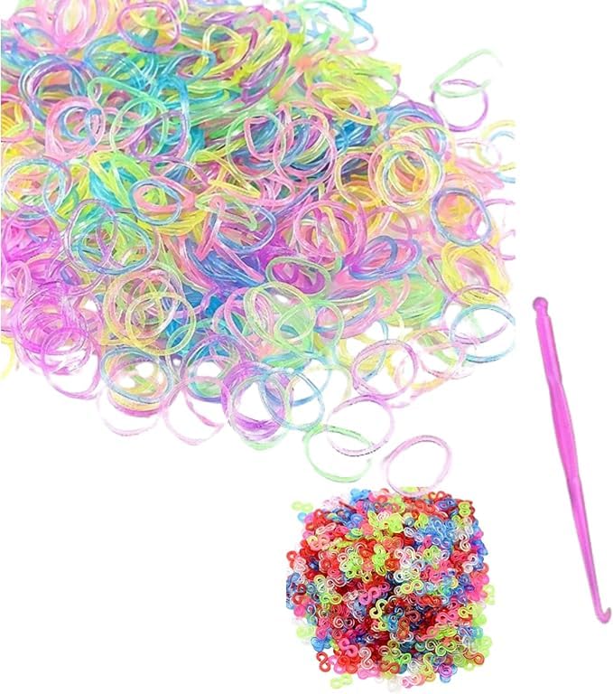 600+ Glow in Dark Loom Bands Refill – Soft Glow Effect with Tool and Colorful Connectors Art Craft Refills for DIY Bracelet Making Refill Kit (600+)