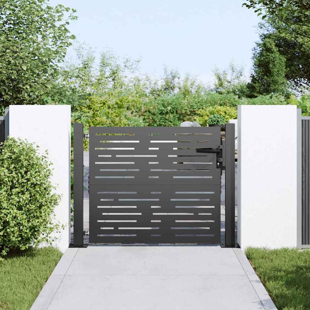 Generico Cancello da Giardino con Blocco Nero 100 x 100 cm,Nero,16.3kg,42015899