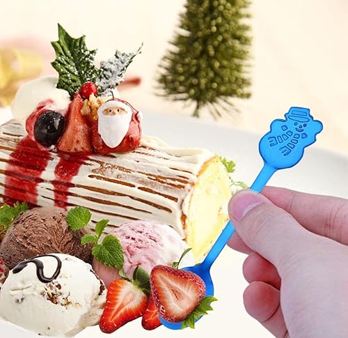 Miniatura 5 de 8 cucharas de Navidad de acero inoxidable para té, sopa de leche, café, cucharas para mezclar, postre, pastel, helado, decoración de vajilla de