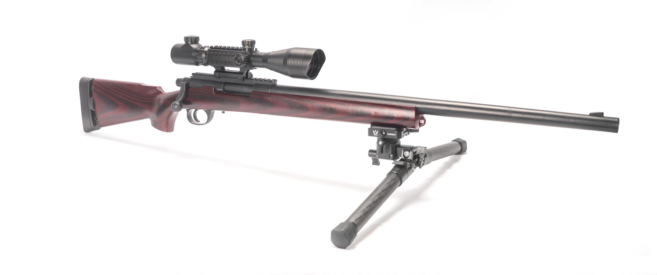 SBP-DP SteadyShot Kohlefaser Zweibein, Picatinny & Arca-Swiss-Doppelklemmung, 360° Schwenk & ±45° Neigungseinstellung, 3 teilige Beine Jagd Zweibein