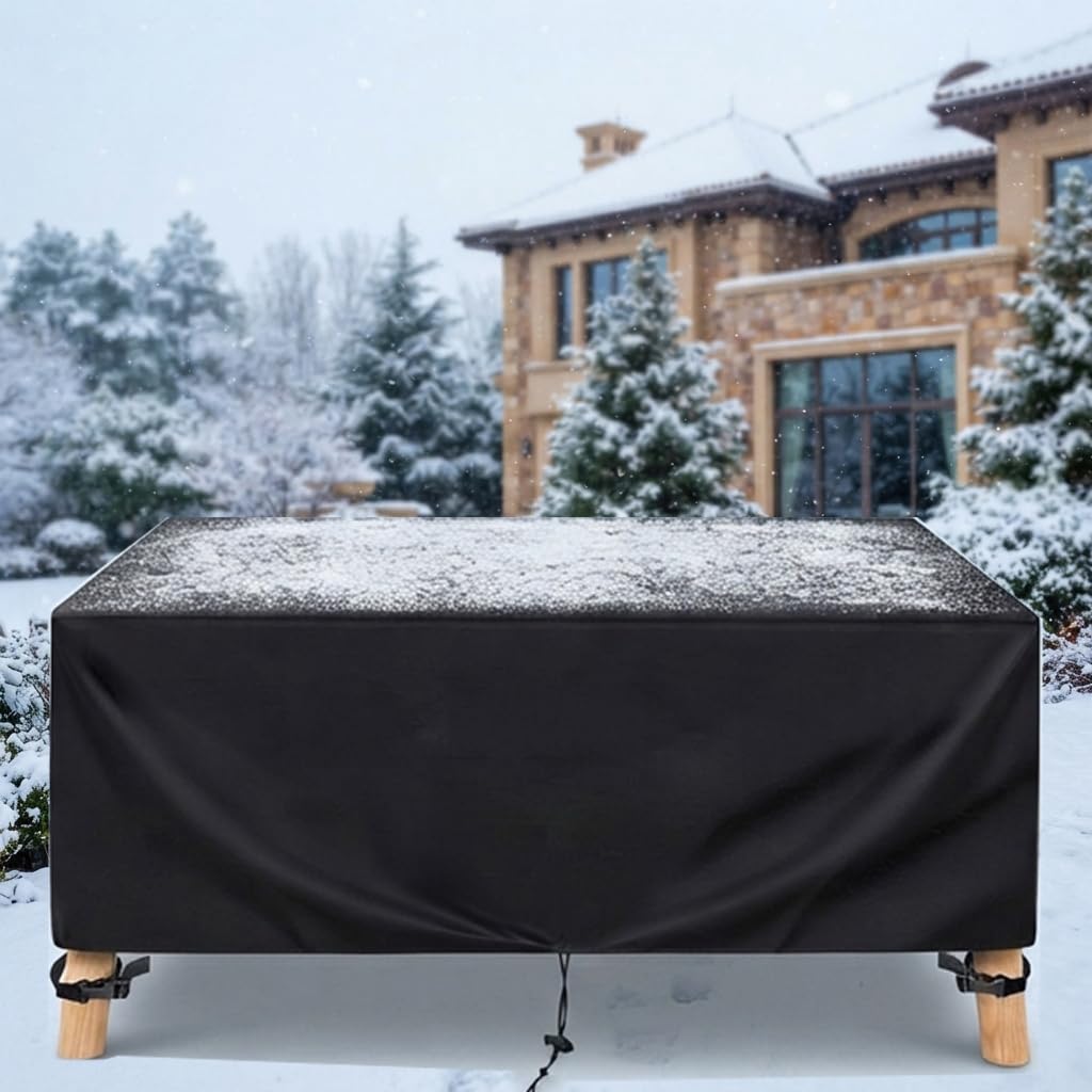Abdeckung Gartenmöbel Winterfest 250x210x90cm Wasserdicht Gartenmöbel Schutzhülle Anti-UV Gartentisch Abdeckplane Palettenmöbel Abdeckung Gartenstuhl Abdeckhaube, Schwarz
