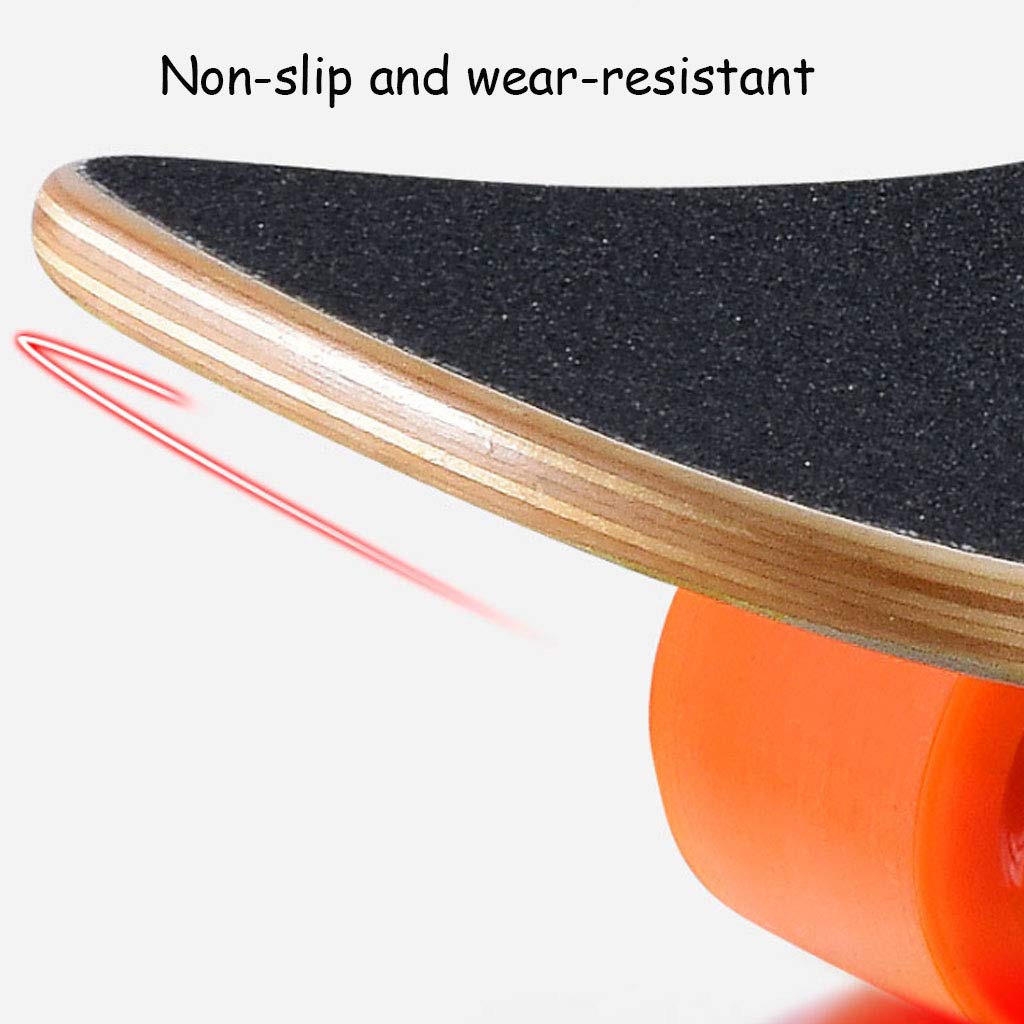 YEENUO Planche à roulettes complète Planche à roulettes Longboard 46 "x9" pour enfants Adulte Complète Débutant Pro Planche à roulettes Double coup de pied 8 couches Érable canadien Trucs en bois Pl