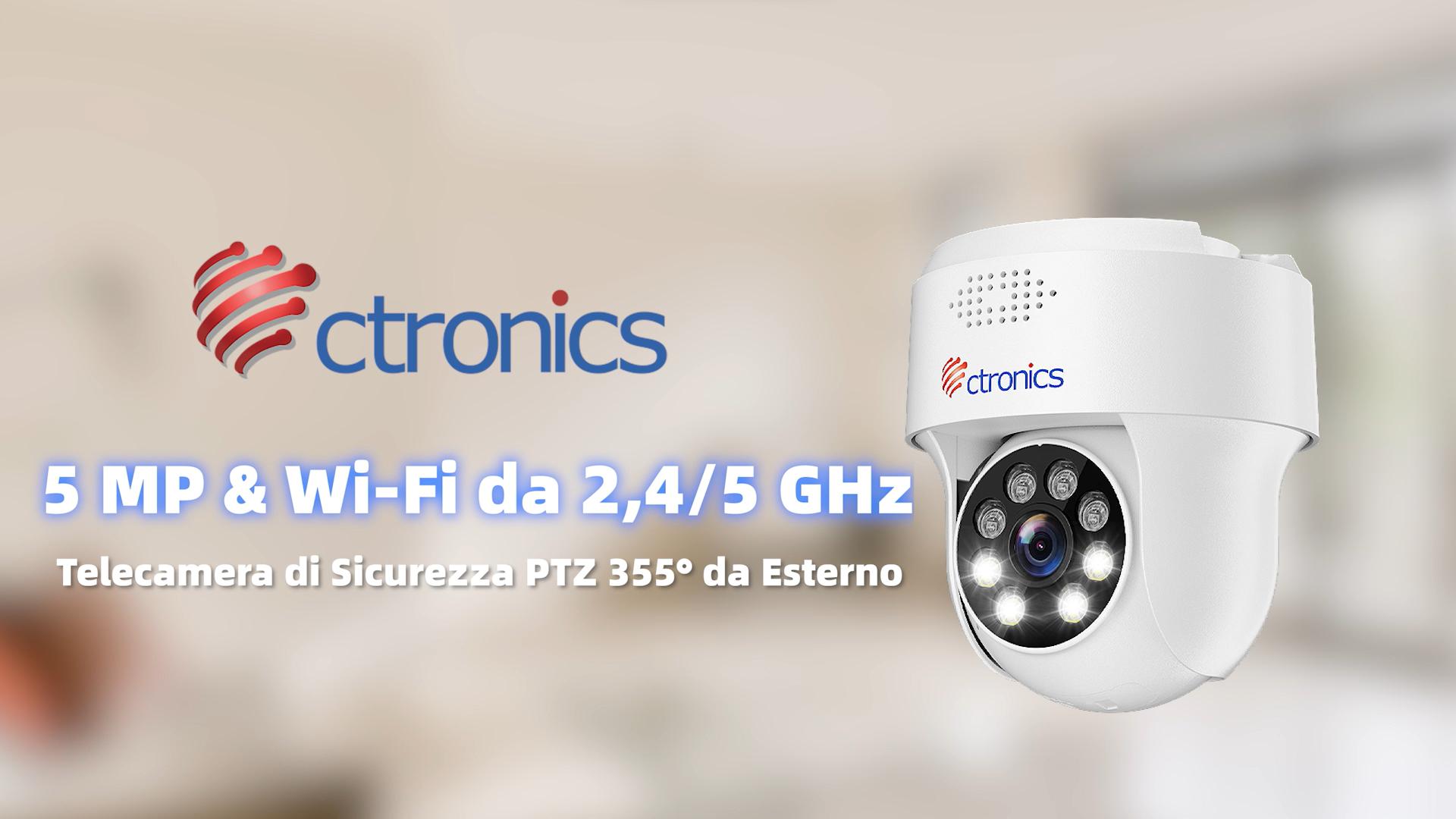Telecamera di sicurezza da 5 MP con tracciamento automatico e visione