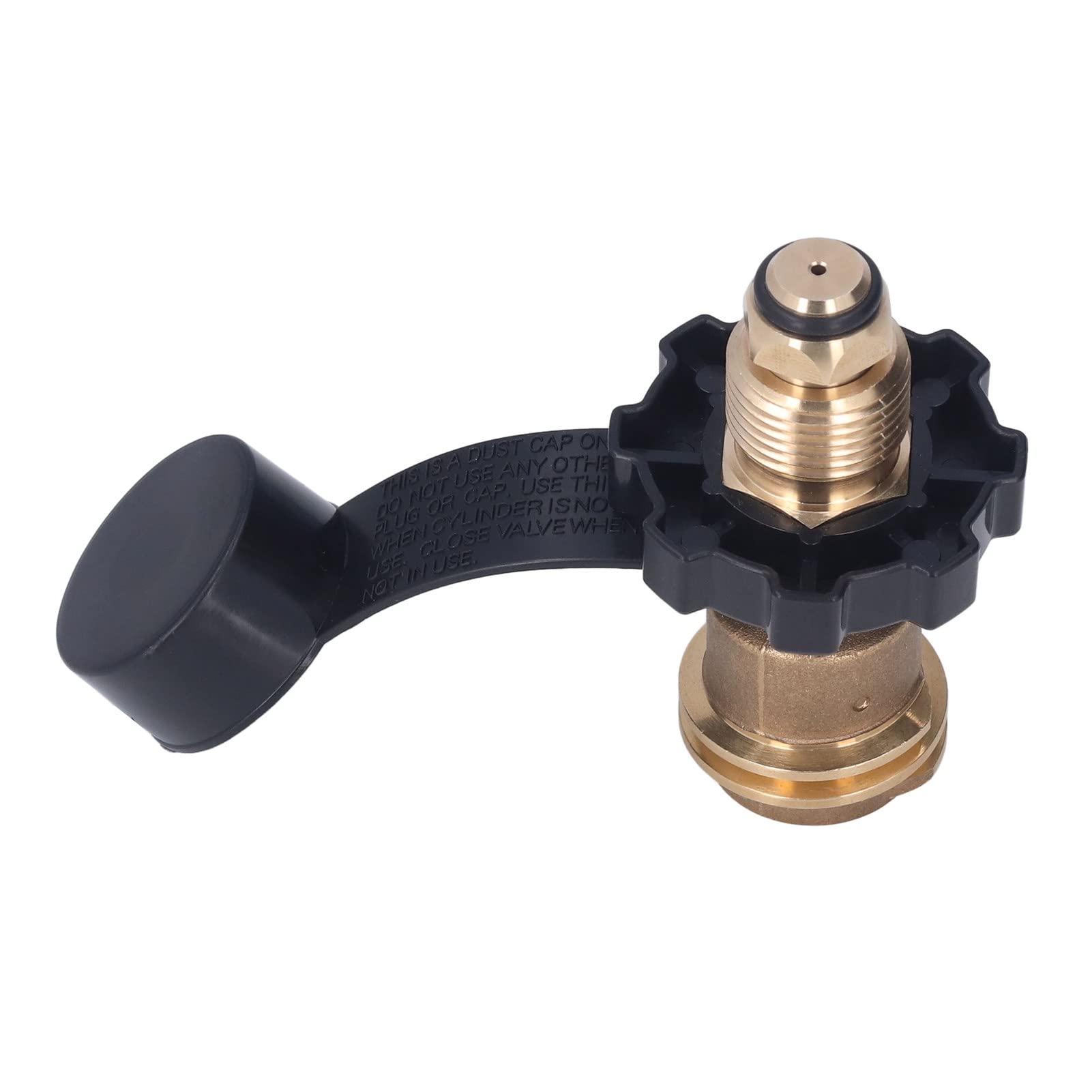 Yuecoom Gas Adapter Refill Adapter with Black Handle for BBQ Camping Brass Material