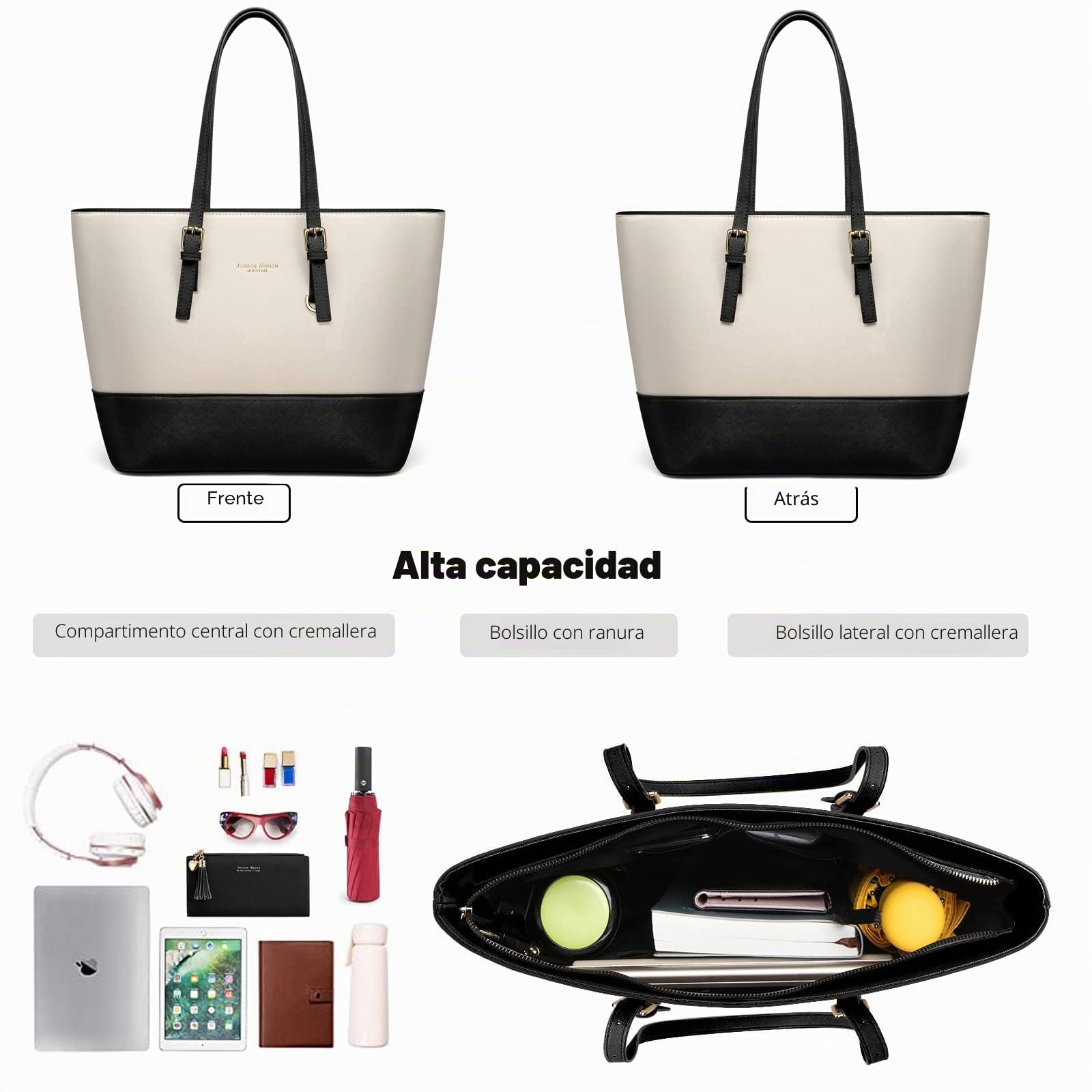 Bolso de Mano Para Mujer, Espacioso Bandolera de Piel Estilo Retro, Ideal Para la Oficina, la Escuela y Las Compras. Incluye un Monedero Femenino y es Perfecto Como Regalo