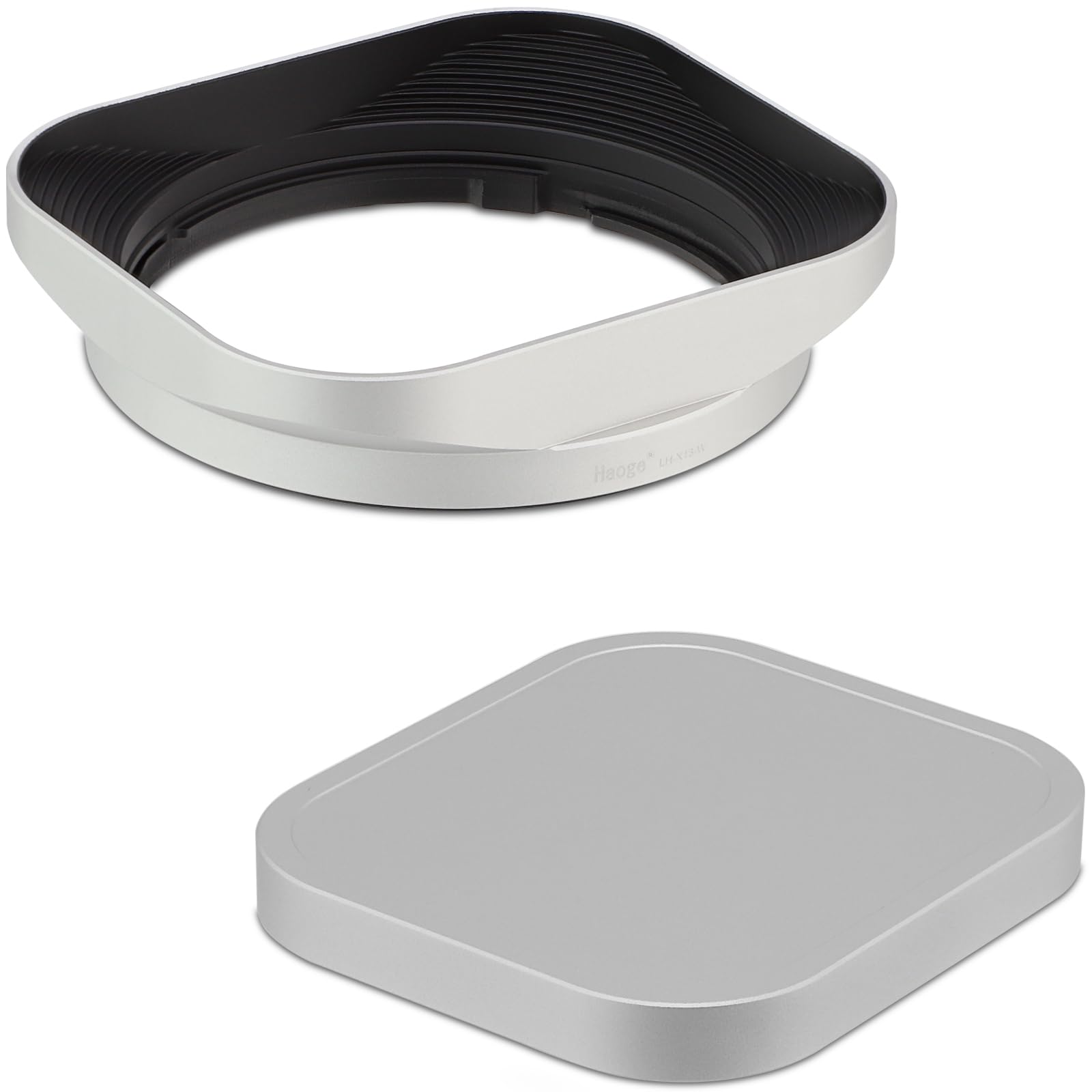 Haoge Square Metal Lens Hood for Fujifilm Fuji Fujinon XF 18-55mm F2.8-4.0 R LM OIS & XF 14mm F2.8 R Lens on X-Pro3 X-T5 XT4 X-T50 X-T30 X-E4 X-H2,