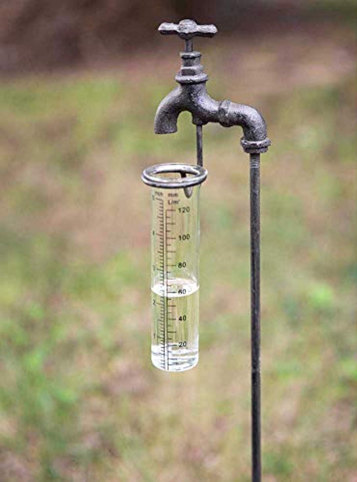 CTW Home 520031 Collection - Medidor de lluvia para jardín, 33 pulgadas, altura, color blanco