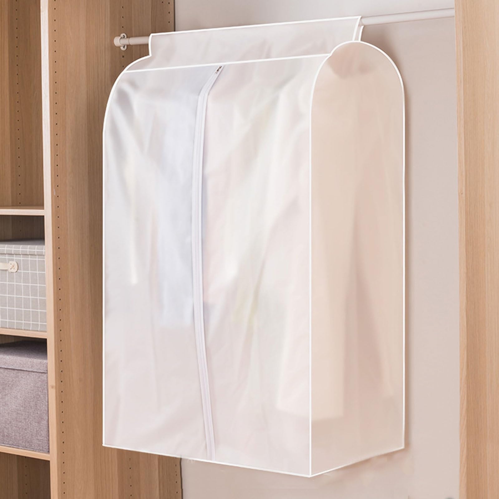OWOHYG Clear Garment Rack Cover For Hanging Clothes,Breathable And Moisture-Proof,Dust-Proof And Wrinkle-Proof,Thickened Capacity,Suitable For Floor Hangers And Wardrobes.120*C
